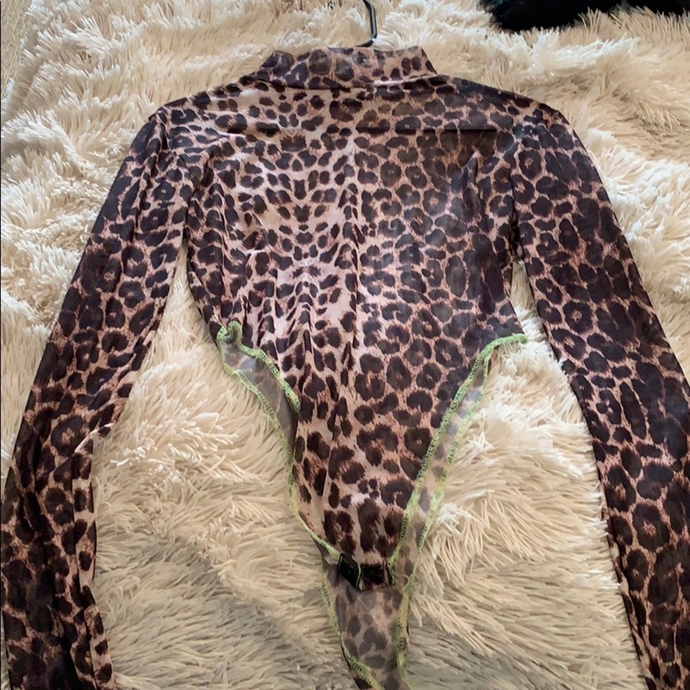 sheer pretty little thing cheetah print body suit